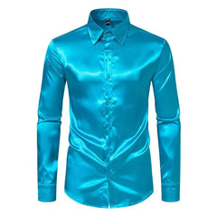 Long-Sleeve Satin Shirt
