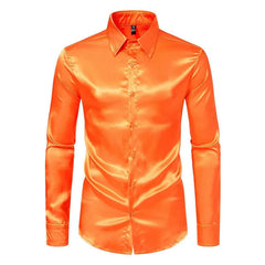 Long-Sleeve Satin Shirt