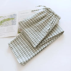 Couple Matching Drawstring Waist Gingham Pajama Pants (Various Designs)