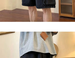 Mid Rise Pocket Detail Denim Shorts