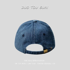 Washed Distressed Denim Baseball Cap