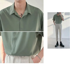 Short-Sleeve Plain Shirt