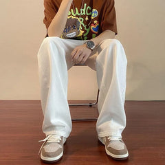 Mid Rise Washed Straight Leg Jeans