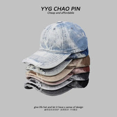 Distressed Denim Baseball Cap