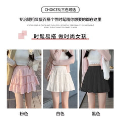 Balletcore Elastic Waist Frill Tim Tiered Mini A-Line Skirt