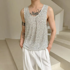 Scoop Neck Sequin Tank Top