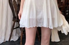 Set: Spaghetti Strap Plain Mini Dress + Scarf