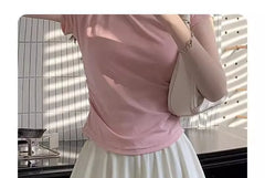 High Rise Plain Mini A-Line Skirt