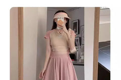 High Rise Plain Mini A-Line Skirt