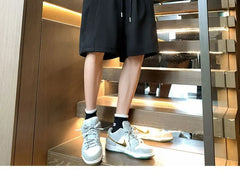 Drawstring Waist Plain Wide Leg Sweat Shorts