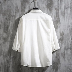 3/4-Sleeve Plain Shirt