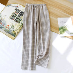Couple Matching Drawstring Waist Plaid Pajama Pants (Various Designs)