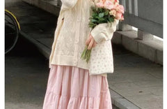 High Rise Plain Maxi A-Line Skirt