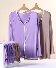 Contrast Trim Pajama Set