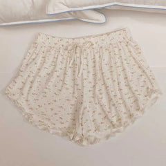 Elastic Waist Lettuce Edge Pajama Shorts