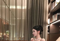 Spaghetti Strap Sequined A-Line Evening Gown