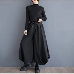 Drawstring Waist Plain Culottes