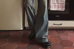 High Waist Washed Boot Cut Jeans