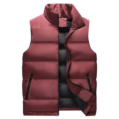Mock Neck Zip-Up Puffer Vest