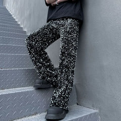 High Waist Sequined Wide Leg Pants