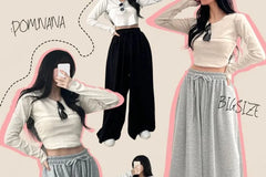 Drawstring Waist Plain Loose-Fit Sweatpants