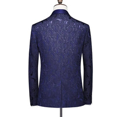 Set: One Buttoned Blazer + Button-Up Vest + Dress Pants