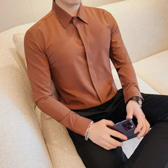Long-Sleeve Plain Shirt