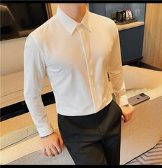 Long-Sleeve Plain Shirt