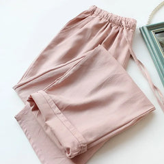 Couple Matching High Waist Plain Pajama Pants (Various Designs)