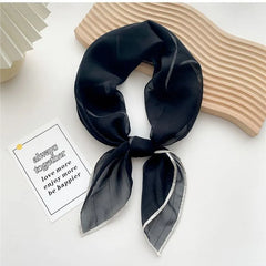 Contrast Trim Light Square Scarf