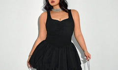 Sleeveless V-Neck Plain Mini A-Line Dress