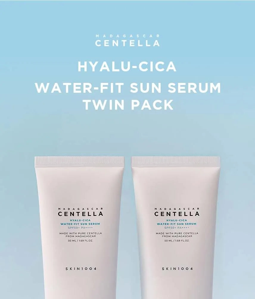 Madagascar Centella Hyalu-Cica Water-Fit Sun Serum 50ml Twin Pack 2sets Bundle Set