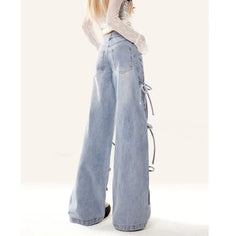 Low Rise Washed Loose-Fit Wide-Leg Jeans