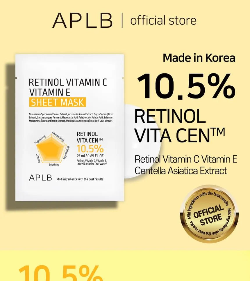 Retinol Vitamin C Vitamin E Sheet Mask