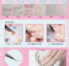 Embossed Nail Stickers C