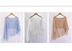 Flared-Sleeve Plain Asymmetrical Dance Top