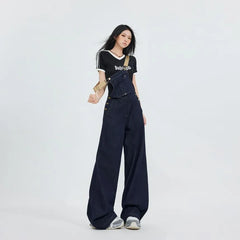 Baggy Denim Jumper Pants (Various Designs)