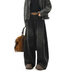 Mid Rise Washed Wide Leg Jeans