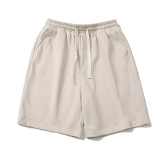 Drawstring Waist Plain Sweat Shorts