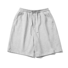 Drawstring Waist Plain Sweat Shorts