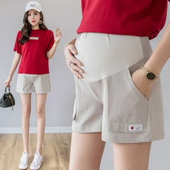 Maternity Elastic Waist Plain Shorts