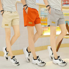 Drawstring Waist Plain Shorts