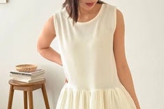 Sleeveless Pleated Ruffle Top