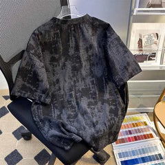 Short-Sleeve Notch Neck Tie-Dye T-Shirt