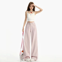Mid Waist Washed Baggy Jeans
