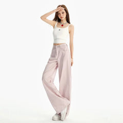 Mid Waist Washed Baggy Jeans