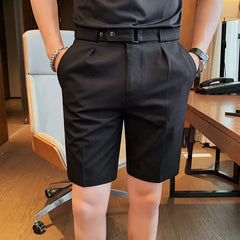 Mid Rise Slim Fit Dress Shorts