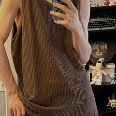 Crewneck Plain Knit Tank Top