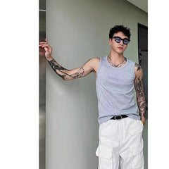 Round Neck Plain Ribbed Tank Top