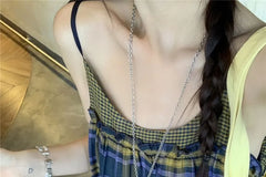 Spaghetti Strap Plaid Ruffle Mini A-Line Dress
